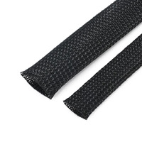 Gaine textile extensible en nylon ignifuge, résistante aux hautes températures, conduit tressé en PET pour câbles automobiles/industriels