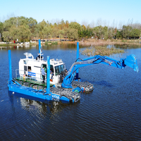 Drague amphibie multifonctionnelle avec moteur de boîte de vitesses de pompage de sable pour réservoir de rivière.