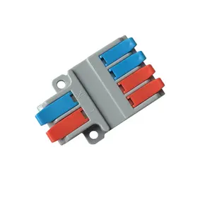 LT-624 2 In 4 Out 2 Poles Compact Splicing Wire To Wire Connector 450V 32A Butt Terminal Block