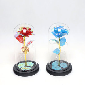 Rose préservée à la main dans un dôme en verre transparent avec éclairage LED Cadeau unique pour toute occasion Fleurs artificielles - Product Image 6