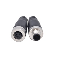 M12 Male Head 180 Degree Type a Straight Head Plastic + Metal Fabricated Parts