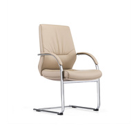 Chaise de bureau professionnelle en cuir avec assise rembourrée confortable pour postes de travail d'entreprise