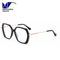 Monture optique hexagonale en acétate sur mesure OEM, taille 54-15-142, vision haute définition pour adultes unisexes, fabricant chinois