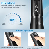 Hydropulseur dentaire portable sans fil rechargeable 300 ml, irrigateur buccal étanche IPX7 120 PSI