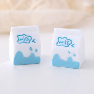 เรซิ่นคาโบชองดีไซน์กล่องนม 3 มิติ สีสันสดใส สไตล์ใหม่ น่ารัก สำหรับตกแต่งพวงกุญแจและกระเป๋า - Product Image 4