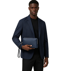 Borsa a Mano in Pelle PU di Alta Qualità per Uomo con Logo in Rilievo, Elegante Portafoglio in Pelle Portatile di Grande Capacità per Affari - Product Image 6