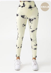 Pantalones de Yoga degradados con tinte de corbata baratos, <span class=keywords><strong>mallas</strong></span> deportivas para mujer, <span class=keywords><strong>mallas</strong></span> de realce de cintura alta sin costuras para mujer, <span class=keywords><strong>mallas</strong></span> de entrenamiento para Fitness - Product Image 3