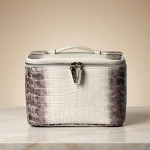 JOYSUN Élégante trousse de toilette violette à texture croco, trousse de maquillage de voyage en cuir PU imperméable avec miroir, cadeau pour femmes - Product Image 4