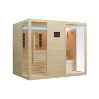 MEXDA Sauna sec en bois de cèdre rouge pour 6 à 8 personnes, sauna infrarouge lointain, sauna sec intérieur WS-1805