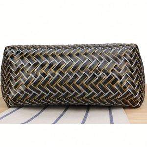 Sac fourre-tout d'été vintage pour femme en rotin tressé, sac de plage en bambou pur fait main - Product Image 6