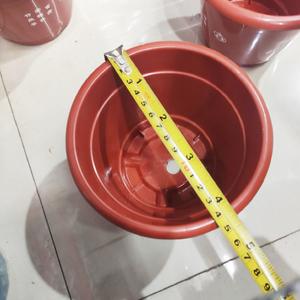 Maceta pequeña de plástico, color rojo baldosa, diseño de hojas de bambú y poema, aproximadamente 15*11cm, venta al por mayor a partir de uno o dos yuanes. - Product Image 5