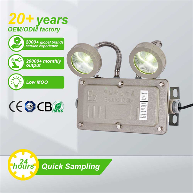 Tuoming Nickel-Chromium Battery 10W Explosion-Proof Twin Spot Double-Headed Led Emergency Light
