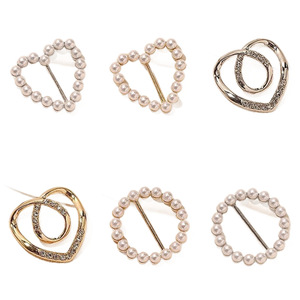 Fashion Pearl <b>Buckle</b> <b>Clip</b> For Shirt Ties Dress Belt Decoration Metal Jewelry Accessory - Product Image 5