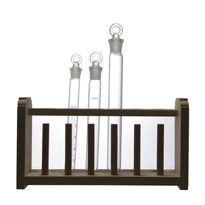 Un <span class=keywords><strong>tube</strong></span> à essai en verre à fond rond avec un bouchon en verre pour le laboratoire de chimie mesurant des millilitres - Product Image 4