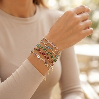 Pulsera de latón chapada en oro de 14 quilates con diseño de tulipán y rosa, con cierre, delicada, con circonitas de colores, para mujer, regalo, venta al por mayor