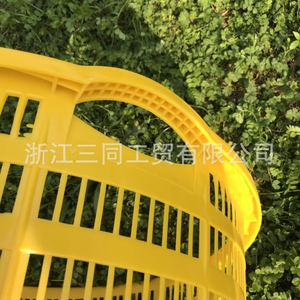Cesta de Almacenamiento Ovalada de Plástico Blanca y Amarilla con Asas para Frutas, Verduras y Productos Acuáticos, Origen Zhejiang - Product Image 3