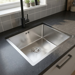 Stainless Steel Single Bowl <b>Kitchen</b> <b>Sink</b> Modern Handmade Commercial <b>Kitchen</b> <b>Sink</b> Durable Anti Scratch Easy Clean <b>Sink</b> - Product Image 1
