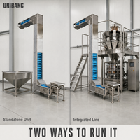 Élévateur vertical en acier inoxydable de qualité alimentaire pour granulés, poudres, boissons, fabrication de canettes et lignes de boulangerie