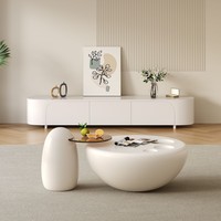 Kreatives Paar Minimalistische Weiße Unregelmäßig Geformte Couchtische für Wohnzimmer Schlafzimmer Apartment-Nutzung mit Umweltfreundlichen Platten