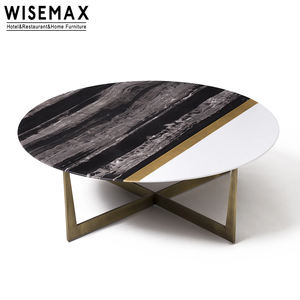 MUEBLES WISEMAX, <span class=keywords><strong>precio</strong></span> competitivo, muebles modernos de acero inoxidable, base dorada de lujo, mesa de centro de mármol, proyecto de hotel - Product Image 4