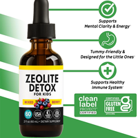 Complément Alimentaire Enfants en Gouttes : Zéolite, Extrait d'Aloe Vera, Vitamines, Détox, Qualité Alimentaire, Culture Sauvage, Flacon
