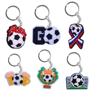 China Factory Wholesale Custom Pvc Key Chain Football Theme Rubber Keychain