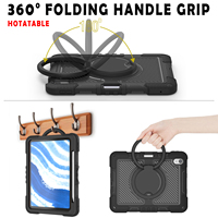 Coque de protection renforcée pour iPad Air 4, Air 5, Air 6 avec poignée tactile et support rotatif à 360° pour appareil d'apprentissage
