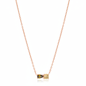 Collier de conception de pierre de deux péridot turc fait à la main en gros bijoux en argent sterling 925 - Product Image 2