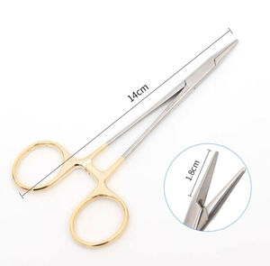 Poignée en or Porte-aiguille Avec insert chirurgical Double Paupière Chirurgie Plastique Instruments <span class=keywords><strong>forceps</strong></span> - Product Image 3