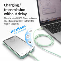 MFi proveedor de fábrica colorido Pd 60W Usb C líquido suave silicona 480Mpbs Transferencia de fecha Cables de carga rápida para Iphone Ipad Ipod