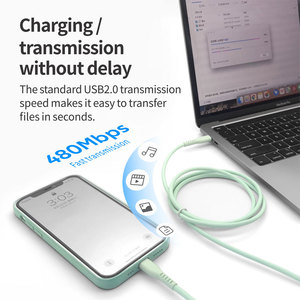 Mfi Nhà cung cấp nhà máy đầy màu sắc PD 60W USB C chất lỏng mềm Silicone 480Mpbs ngày chuyển nhanh sạc cáp cho iPhone iPad <span class=keywords><strong>iPod</strong></span> - Product Image 5