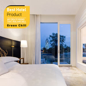 Juego de Muebles de Dormitorio para Hotel Boutique Comercial, Estructura de Cama Moderna de Madera Sólida, Servicio de Diseño y Construcción Totalmente Personalizado - Product Image 1