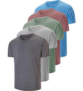 Camisetas unisex de poliéster Premium para correr, camisetas atléticas para correr, camisetas para gimnasio, paquete de 5, venta al por mayor de China - Product Image 2