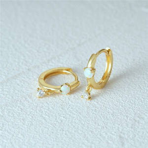 CANNER New Jewelry 925 Sterling <b>Silver</b> 18k Gold Vermeil Geometric <b>Hoop</b> <b>Earrings</b> with Zircon Stone for Men's Party - Product Image 3