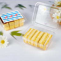 Récipient alimentaire jetable pour pain en PET avec boîte à gâteau en plastique, pizza, sandwich, gâteau avec fenêtre