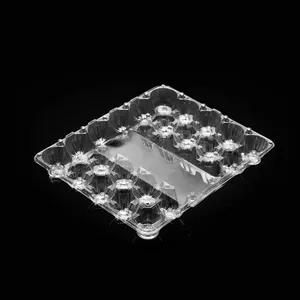 Bandeja de plástico transparente para huevos, embalaje rectangular para supermercado, 30 agujeros