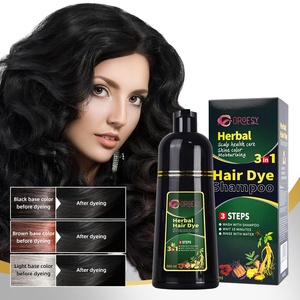 Oem r'endase Đen thuốc nhuộm tóc dầu gội 3 trong 1 thảo dược thuốc nhuộm tự nhiên bìa màu xám, cho phụ nữ/người đàn ông màu tóc cho màu xám bảo hiểm (Đen) 500ml - Product Image 3