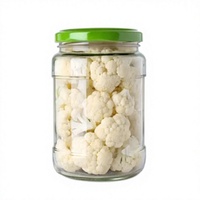 Encurtidos de coliflor en tarro, conservados en salmuera, sabor salado, contenedor de almacenamiento de verduras