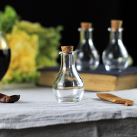 En stock Mini pots en verre transparent de 50 ml avec couvercle en liège Contenant en verre unique pour bonbons Stockage de safran 5g Bouteilles à vœux Bouchon en plastique