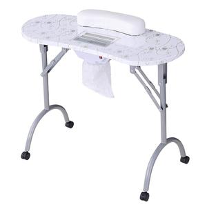 Portable Manicure <b>Table</b> Modern Minimalist Black Manicure <b>Table</b> with Wheels That Can Be <b>Folded</b> Complimentary Storage Bag - Product Image 2