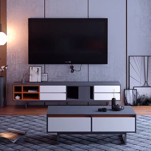 Klassisches Design Holz-MDF-Platte Teetisch Wohnzimmer Apartment Rechteckiger Aufbewahrungs-Kaffee- und Teetisch - Product Image 1