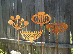 Ornements de jardin en métal rouillé Art de cour en métal rustique pour le paysage de jardins de ville - Product Image 4