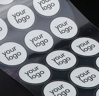 Autocollant transparent personnalisé avec logo, imprimé sur rouleau, en plastique, imperméable, en papier synthétique, adhésif, avec logo de marque en feuille d'or