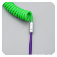 Kabel Data Silikon Cair Grosir 240W C ke C DIY Spiral Retractable Pengisian Cepat Kompatibel CarPlay PD untuk Iphone 18