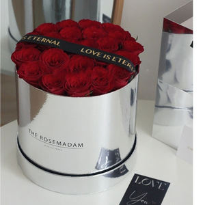 กล่องใส่ดอกไม้สดสำหรับวันวาเลนไทน์กล่องใส่ช่อดอกไม้กระจกลายดอกกุหลาบศิลปะดอกไม้กล่องของขวัญกระดาษหรูหราสำหรับการจัดเรียง - Product Image 3