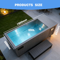 Méga Bain Froid Connecté WiFi avec Refroidisseur et Filtration Intelligent par Application pour Athlète - Refroidisseur de Bassin Plongeant avec Doublure en Acier Inoxydable 1 CV
