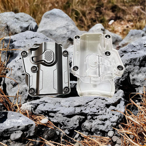 Holster tactique à extraction rapide en ABS transparent avec système MOLLE pour une utilisation sécurisée - Product Image 1