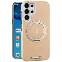 Étui de téléphone en cuir PU magnétique de qualité supérieure pour Samsung S26 S23 S24 Ultra S25 Plus avec protection à 360° °   Support rotatif pour anneau de fixation avec coque de protection