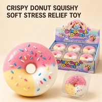 Jouet Squishy Donut Croustillant, Forme de Donut Tricolore, Son Croustillant, Jouets Anti-Stress à Presser, Cadeau, Lot de 12 Pièces