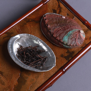 <b>Abalone</b> <b>Shell</b> Tea Scoop Tin Handmade Zen Style Tea Ceremony Tool - Product Image 1